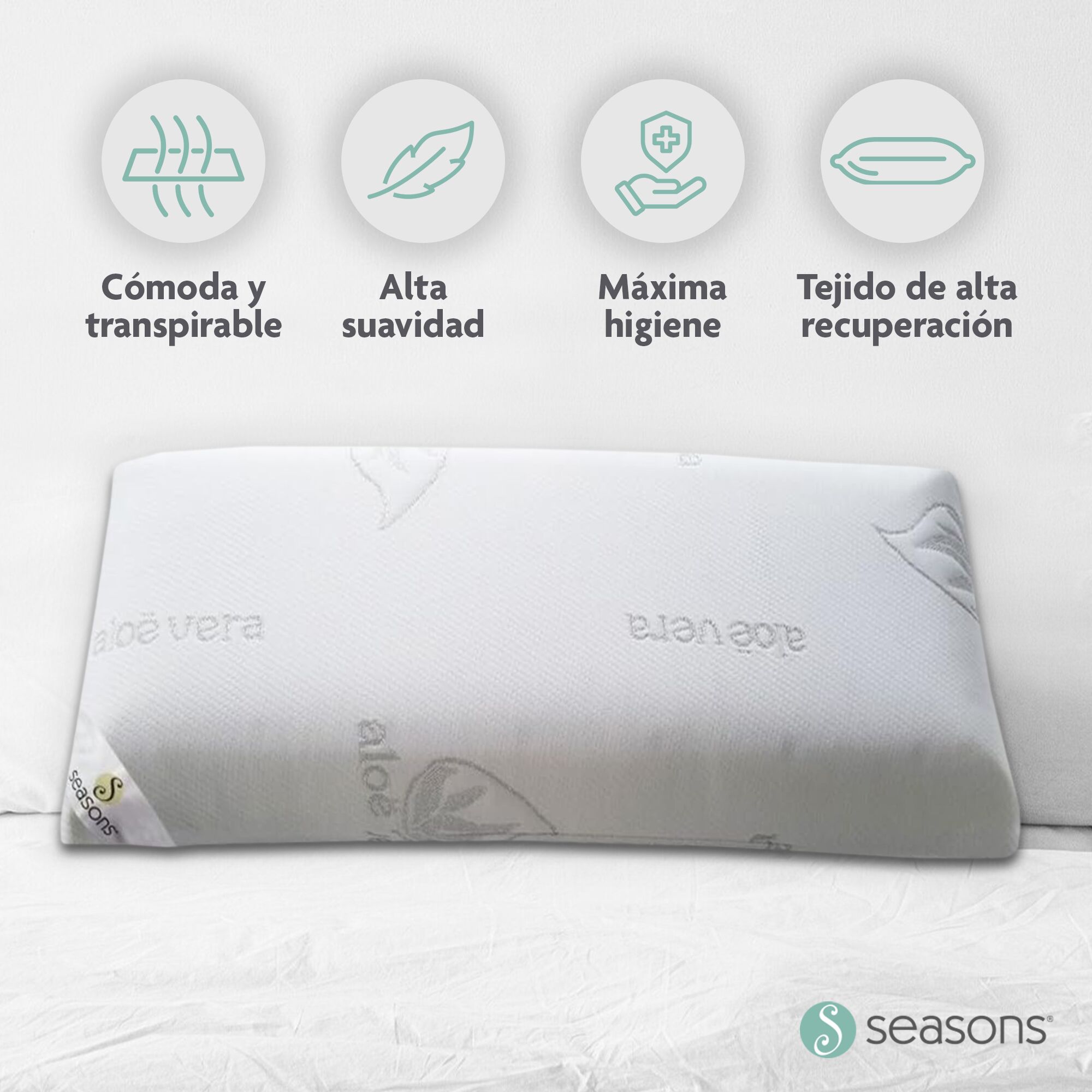 ¡OFERTA FLASH! - Almohada Viscoelástica Aloe Vera - Imagen 9